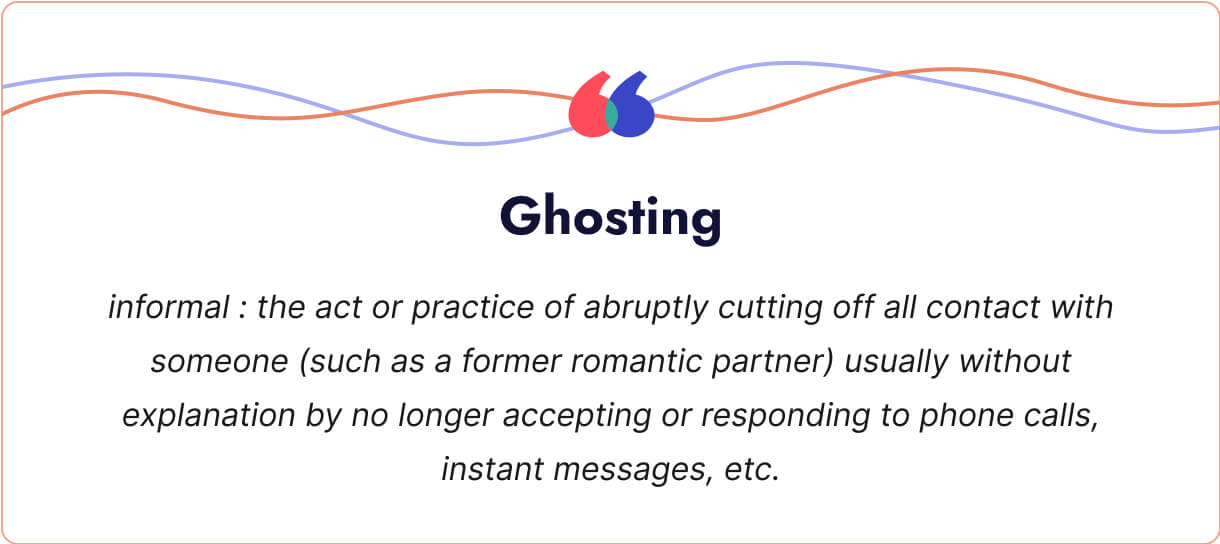 Ghosting definition.