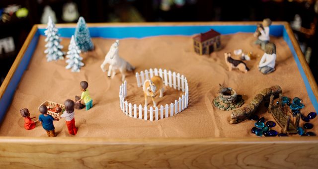 Create a Sand tray and identify the miniatures