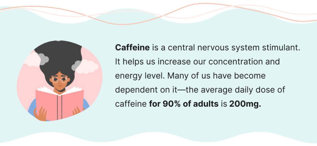 The picture contains information about caffeine addiction. 