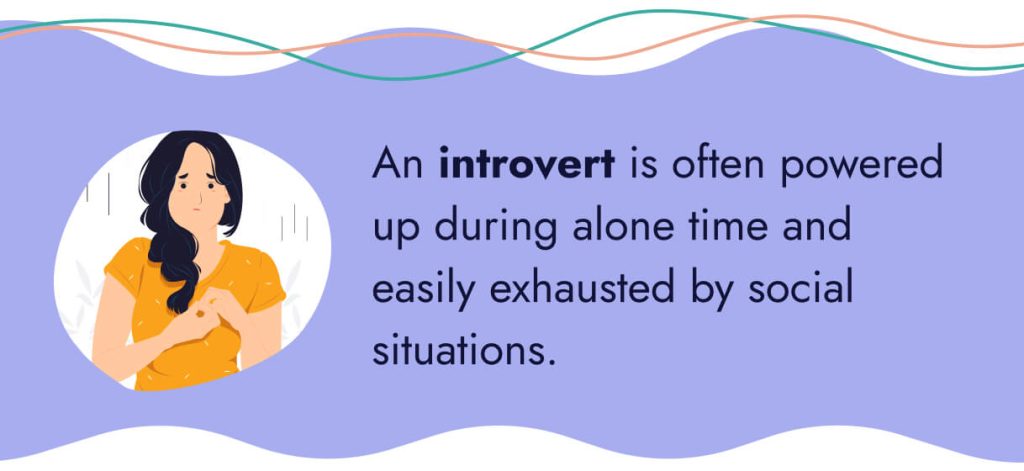 The picture explains who an introvert is.